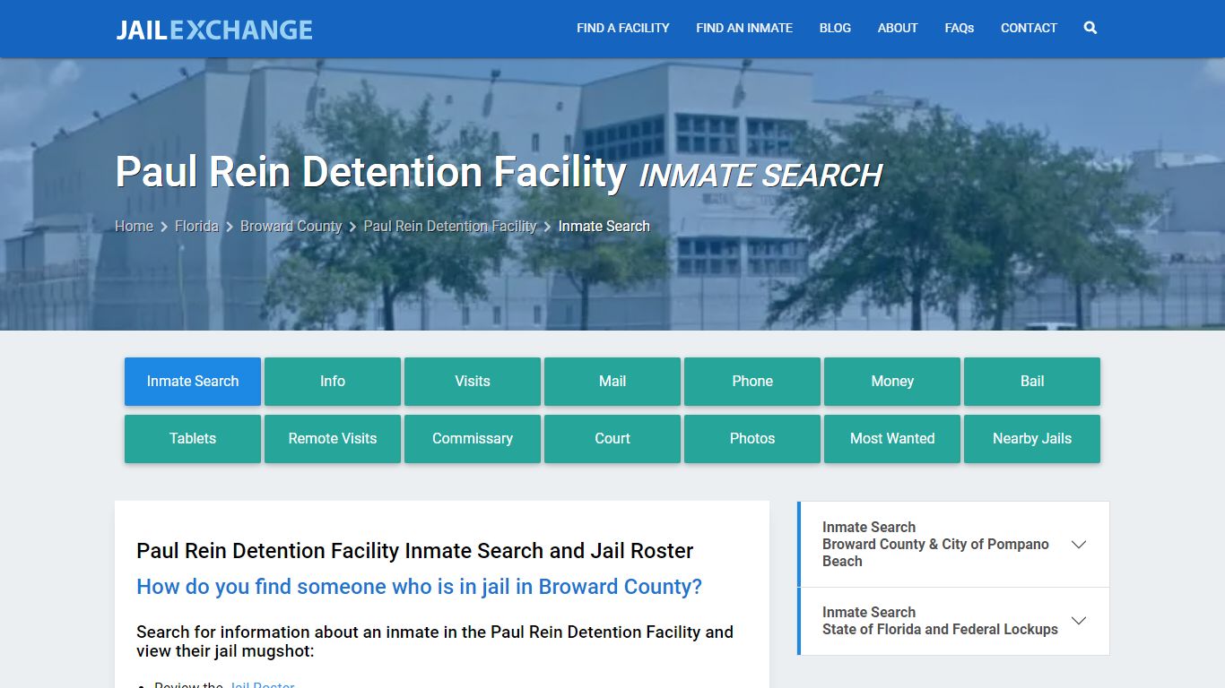 Paul Rein Detention Facility Inmate Search - Jail Exchange